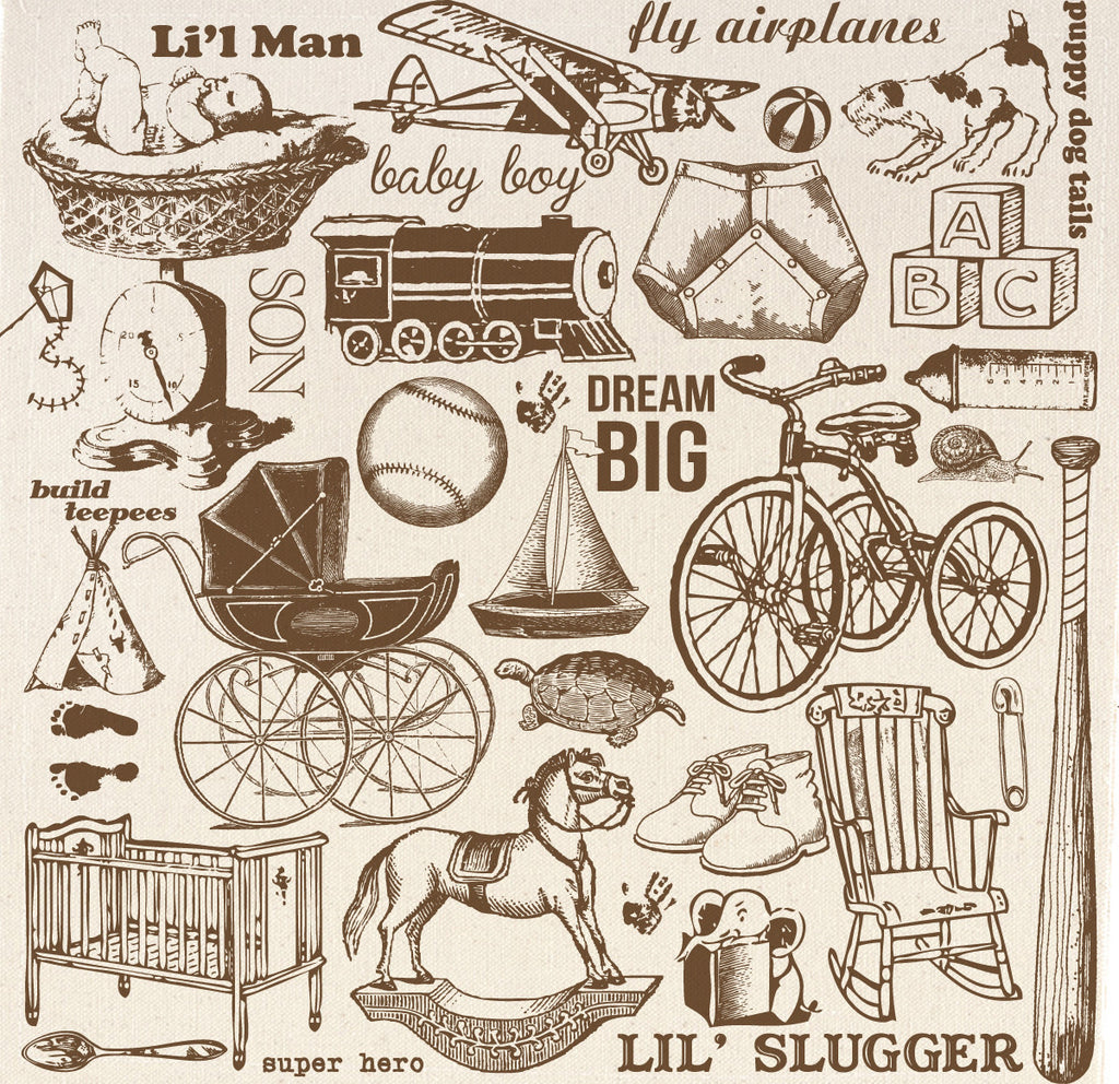 12x12 Printed Canvas Sheet - Snips and Snails