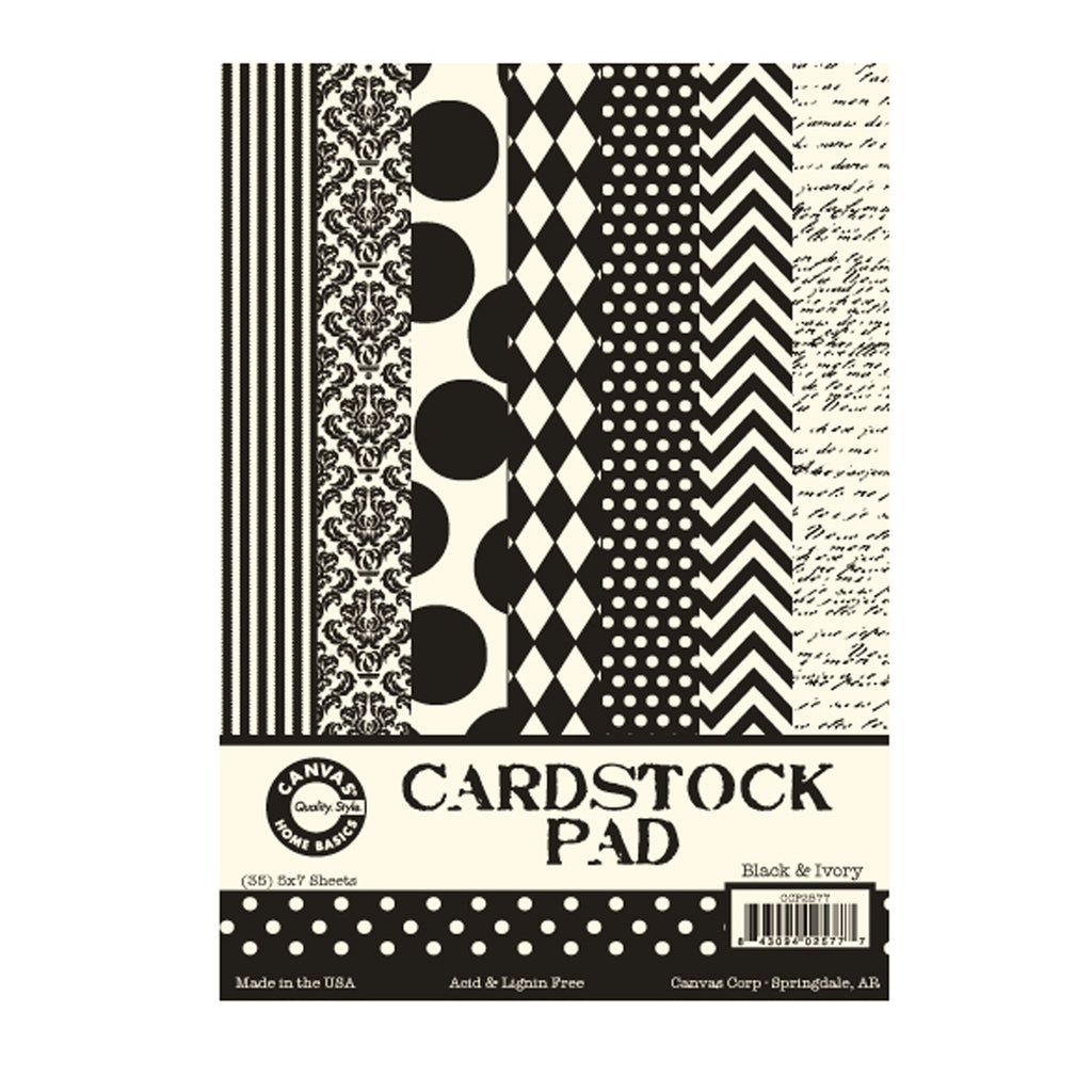 Canvas Corp 5"x7" Ivory & Black Cardstock Paper Pad