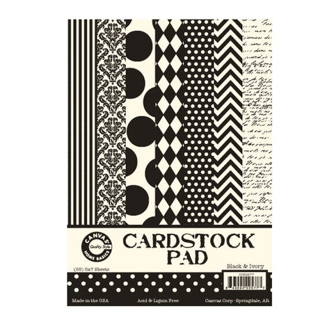Canvas Corp 5"x7" Ivory & Black Cardstock Paper Pad