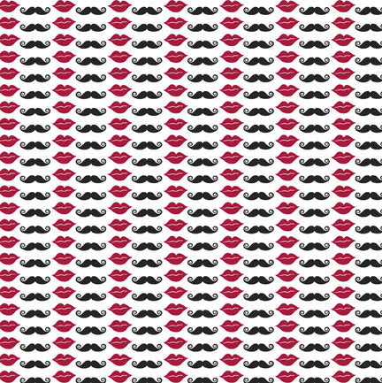 Valentine's  Day: Stache Lips on White