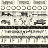 Farmhouse Christmas Stripe on Ivory Paper