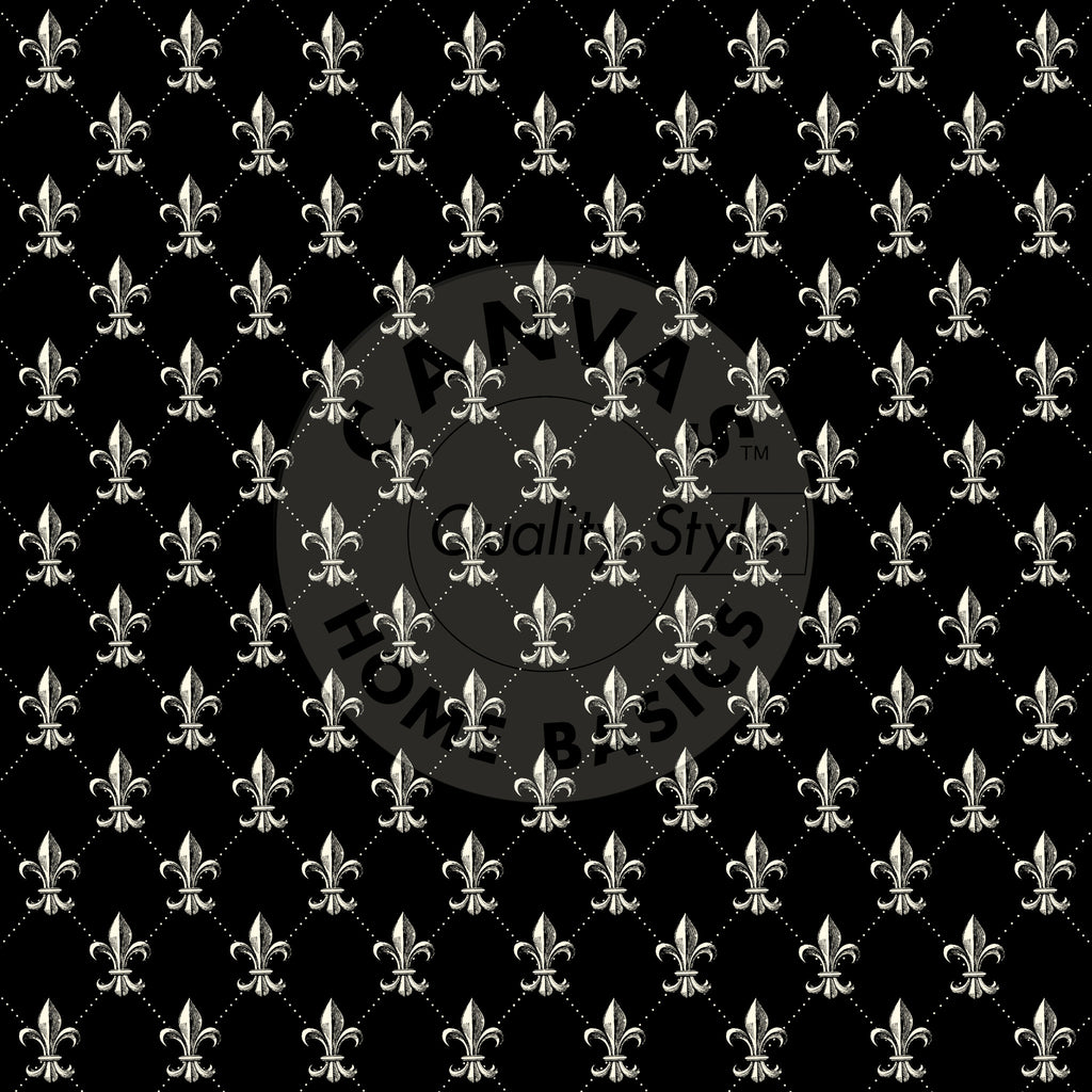 Black and Ivory Fleur De Lis Rev Paper