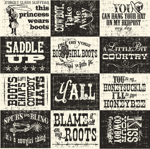 Boots and Saddle Sayings on Ivory Paper