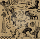 Boots and Saddle on Kraft Paper