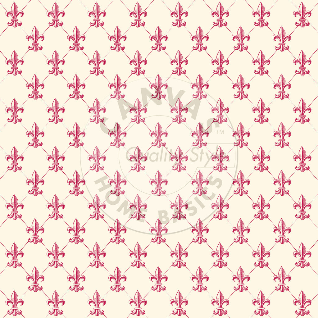 Red and Ivory Fleur De Lis Paper