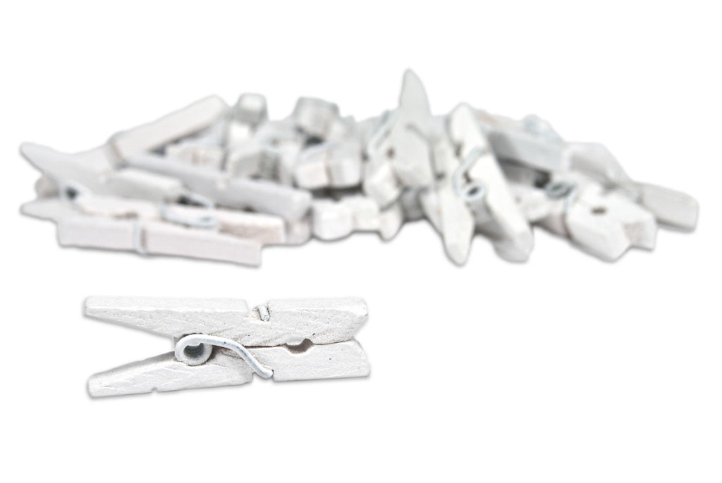 Mini Clothespins- White