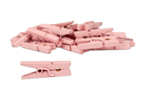 Mini Clothespins- Lt. Pink (25 pieces)