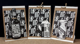 Vino and Ale: Frosty Mugs on Ivory Rev Paper