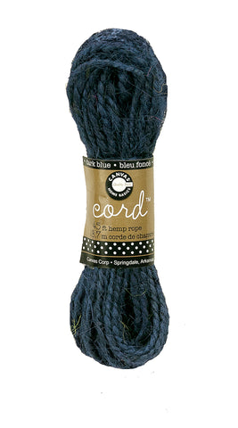 Cord - Hemp Rope Dark Blue- Hank 45'