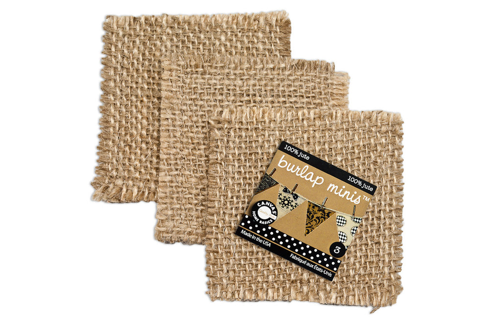 Burlap Mini  Shape - Square (3 pieces)