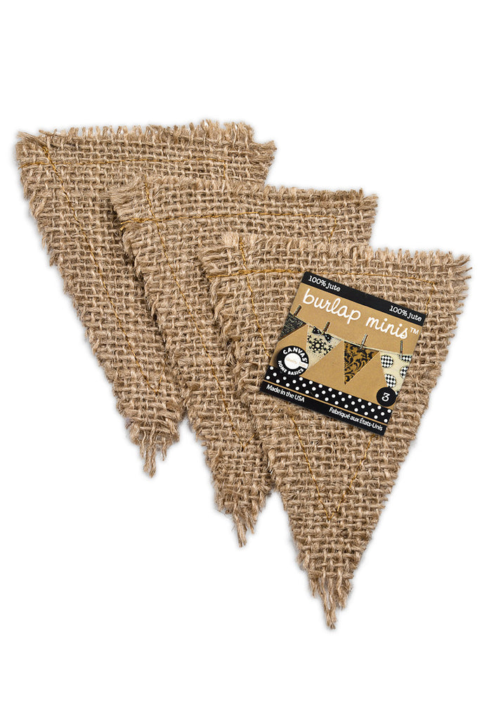 Burlap Mini Shapes - Triangle (3 pieces)