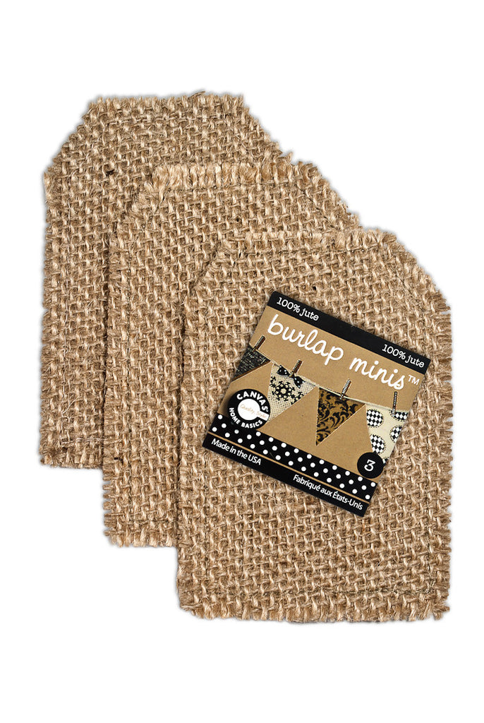 Burlap Mini  Shapes - Tag (3 pieces)