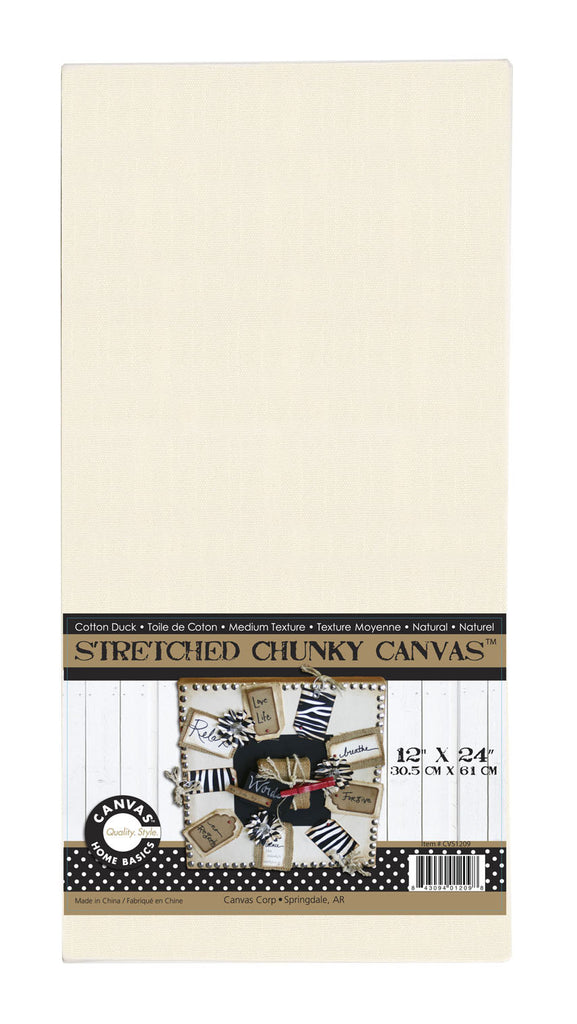 Stretched Natural Canvas - 12 x 24 Chunky