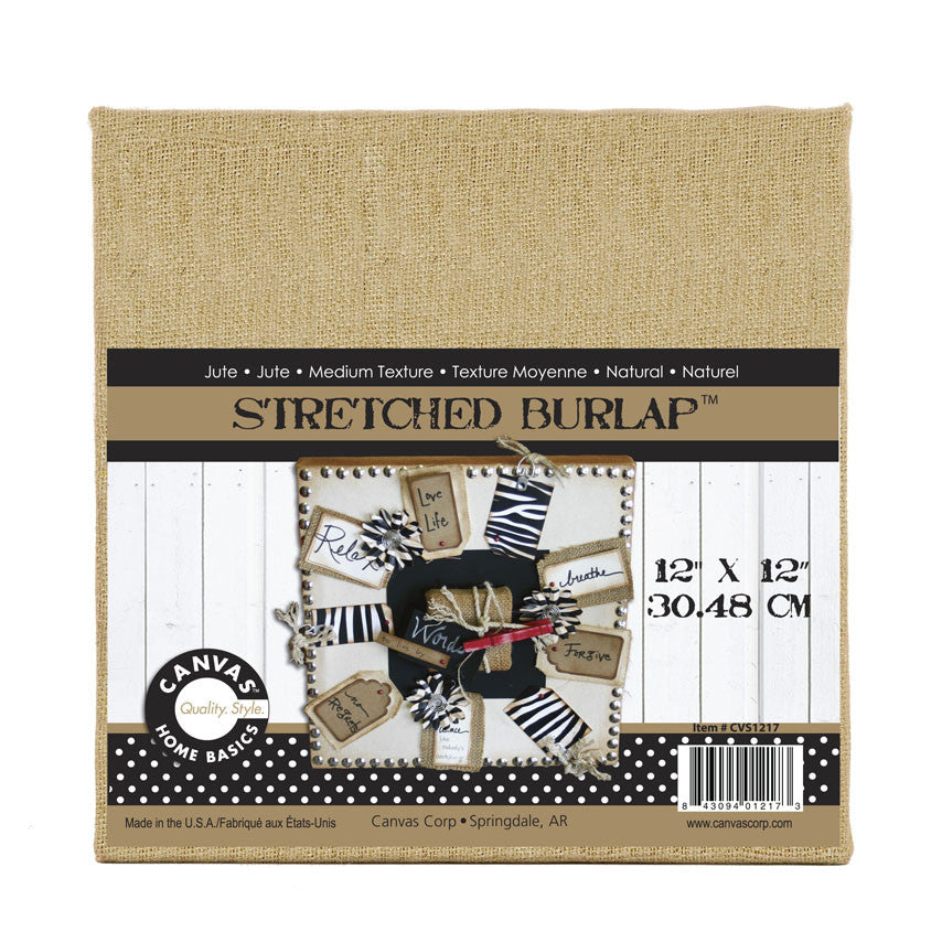 Stretched Burlap - 12 x 12