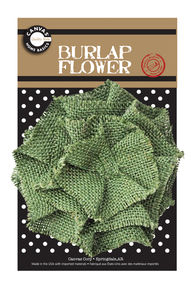 Burlap Flower - Hunter Green