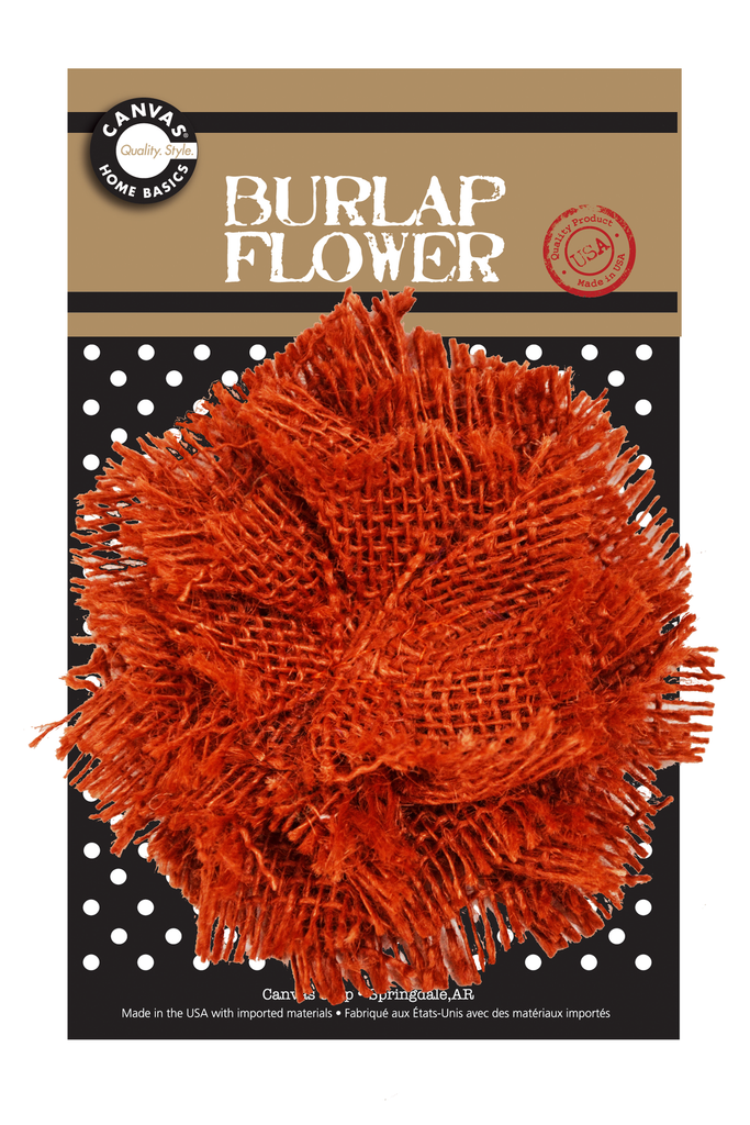 Burlap Flower - Rust