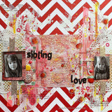 Red and White Chevron Paper