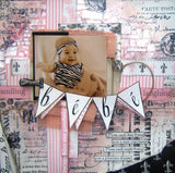 Baby Girl: It's A Girl Stripe on Ivory Paper