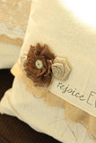 Burlap Flower - Chocolate