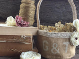 Fabric Basket - Canvas with Burlap Lining (2 sizes)