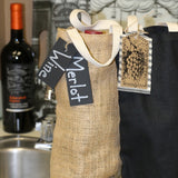 Wine Bag - Canvas or Burlap Wine Totes with handles