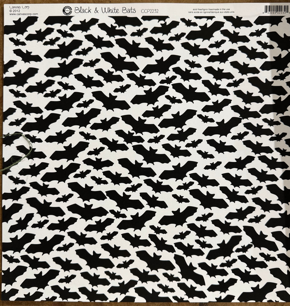 Black & White Bats - Cardstock paper