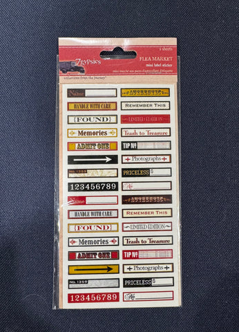 7gypsies - Mini Label Stickers - FLEA MARKET