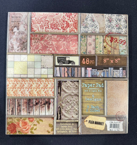 Architextures: 7Gypsies: FLEA MARKET - 48 pc. 8"x8" Paper Pad
