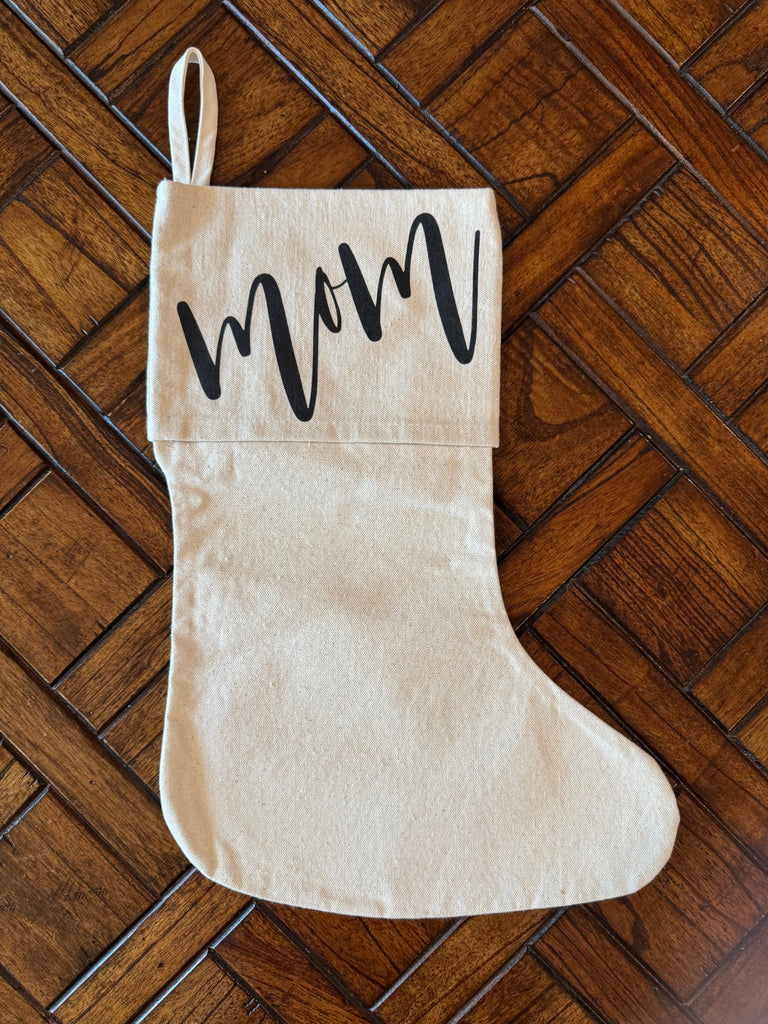 Canvas Christmas Stocking - Mom