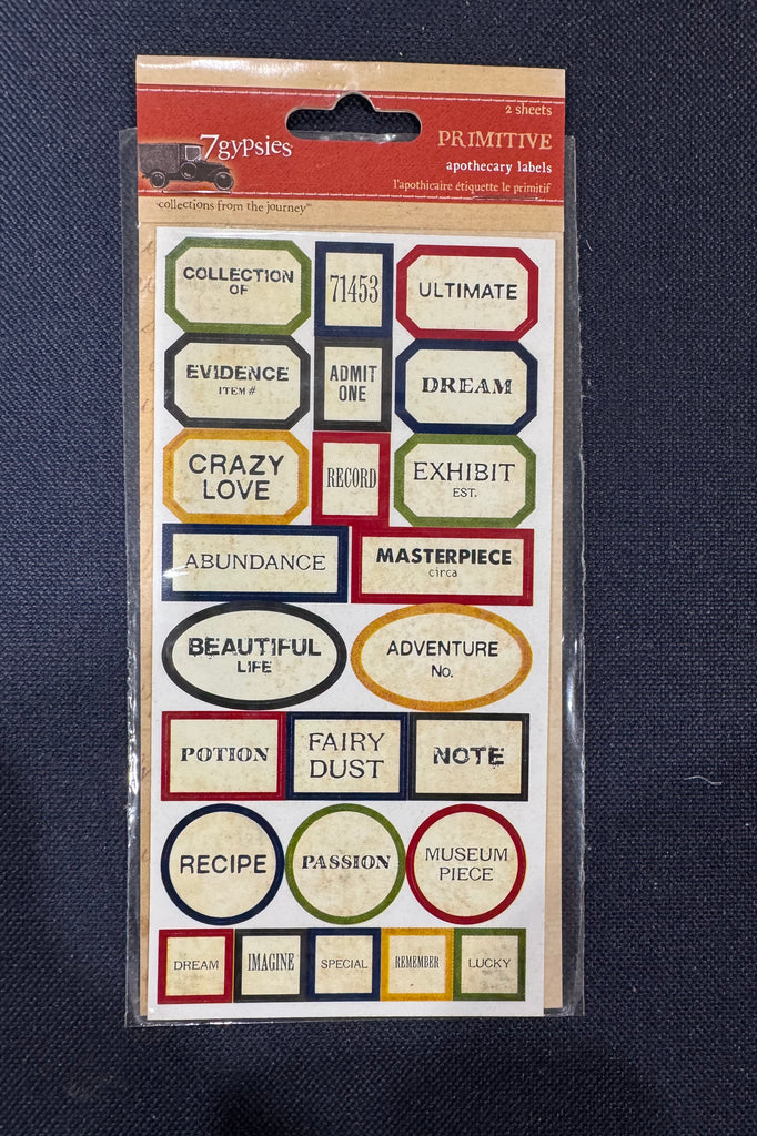 7gypsies - Apothecary Labels - PRIMITIVE - mini stickers