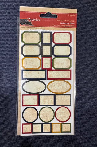 7gypsies - Apothecary Labels - PRIMITIVE NAKED - Mini Stickers