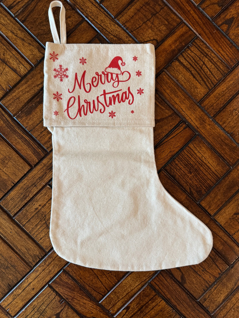 Merry Christmas Stocking - Red Print