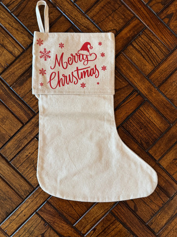 Merry Christmas Stocking - Red Print