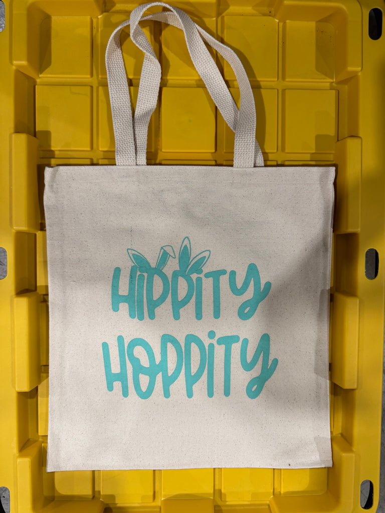 Easter Tote Bag (Teal Hippity Hoppity)