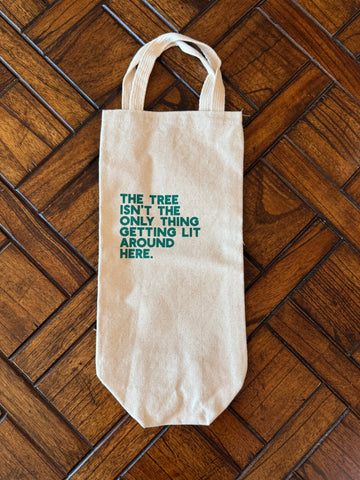 Canvas Holiday Wine Tote - Lit Tree