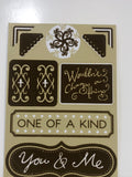 Chatter Box Velvet Cardstock Sticker Sheet - Chocolate & Sand