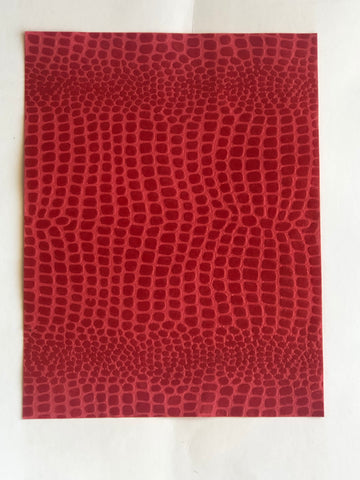 8.5x11 Handmade Paper - Red Crocodile