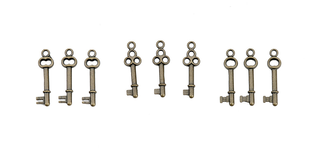 7gypsies Miniature Antique Brass Metal Keys