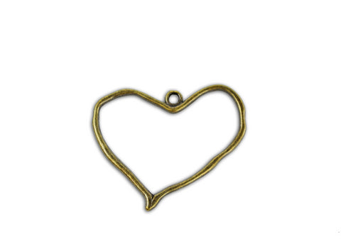 7gypsies Charms- Vintage Brass Heart
