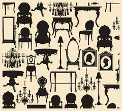 7gypsies Collage Tissue Creme Silhouettes