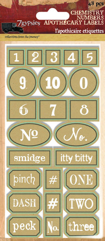 7gypsies Apothecary Labels - Chemistry Numbers