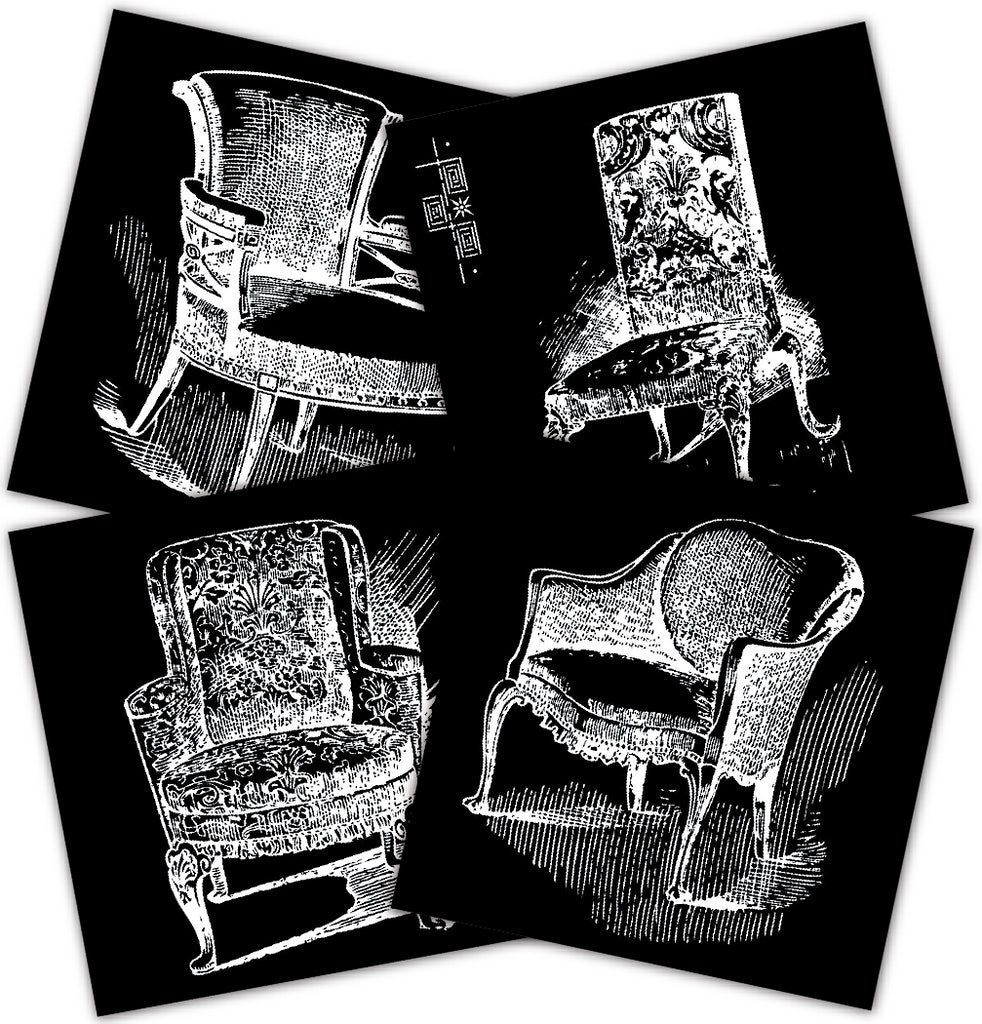 Mixed Media Origins Mini Art - Vintage Chairs