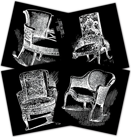 Mixed Media Origins Mini Art - Vintage Chairs