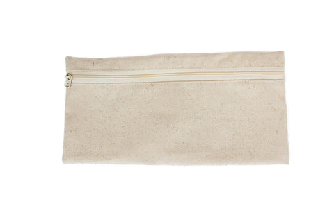 Canvas Bag - Zipper Tote Bag 6"x12" - Canvas