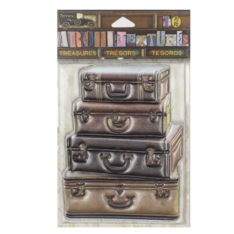 Architextures™ Treasures - Stacked Leather Suitcases