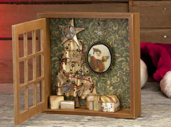 7gypsies 8x8 Shadowbox Insert: Rounds: Stained Wood – 1320LLC