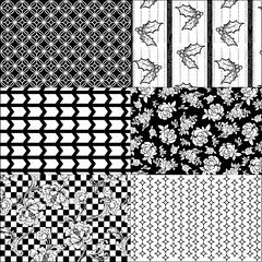 Black Patchwork on White Paper