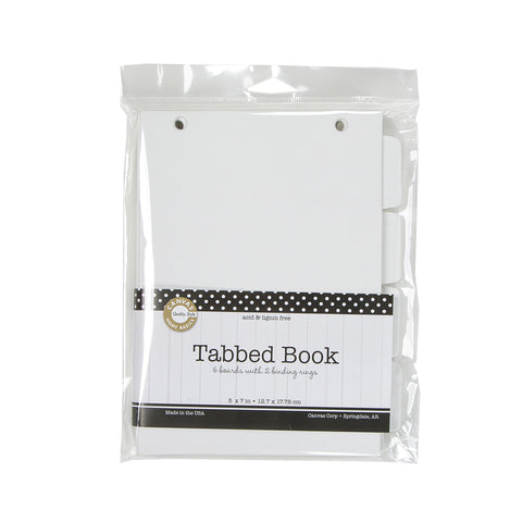 Tabbed White Chipboard Book 5x7