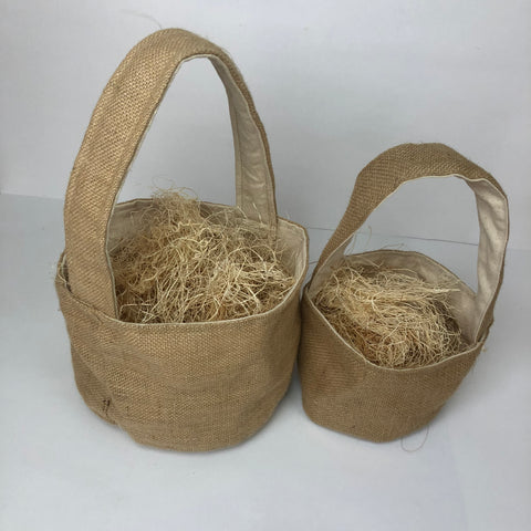 Fabric Basket - Burlap with Canvas Lining (2 sizes)