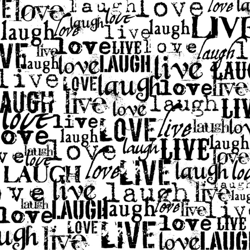 Black and White Live Love Laugh Paper
